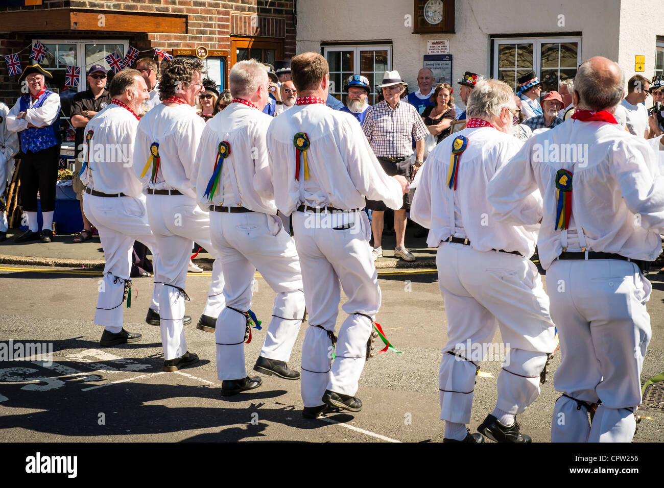 Morris Dancers at the Old Gaffers Festival in Yarmouth on the Isle of