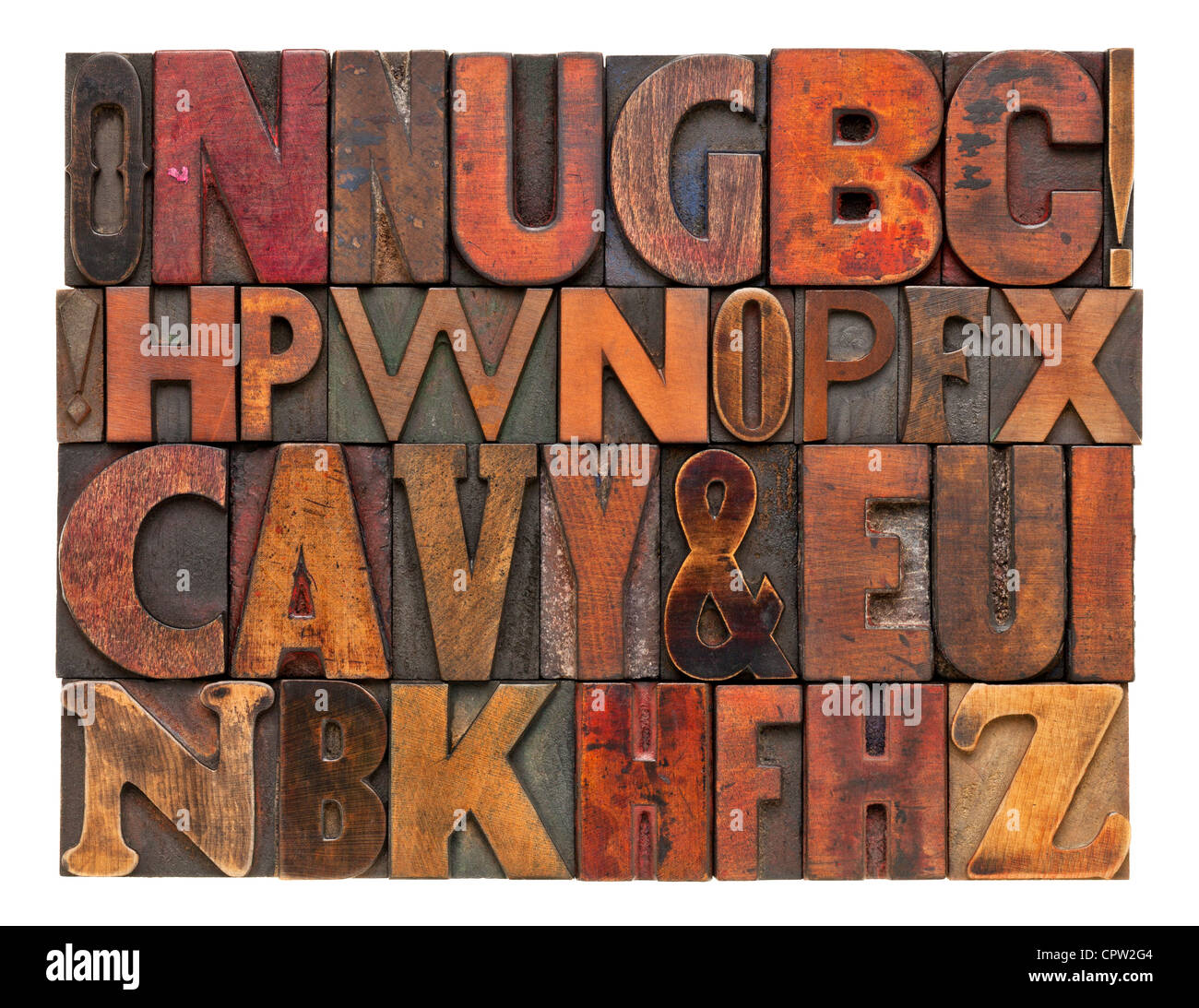 random alphabet letters - vintage letterpress wood type, different ...