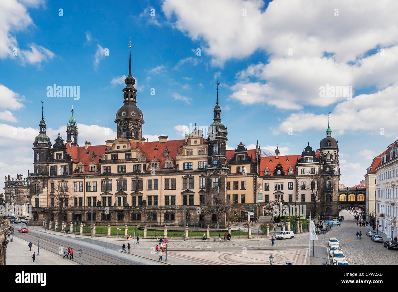 View to the Dresden Royal Palace, Dresden, Saxony, Germany, Europe Stock Photo