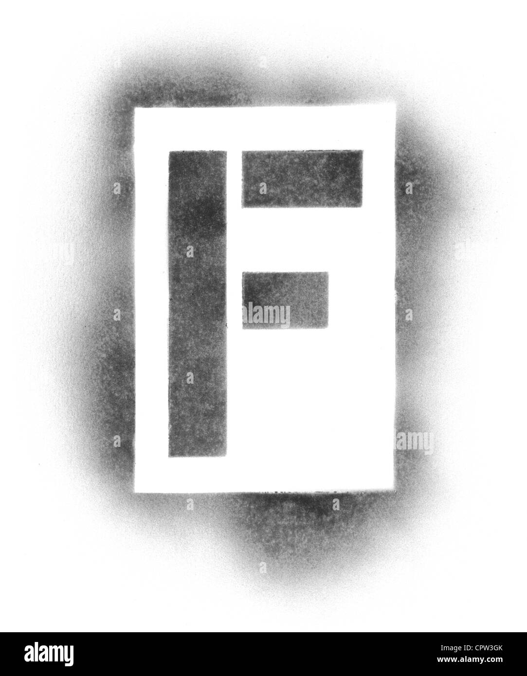 Stencil letters in spray paint Stock Photo