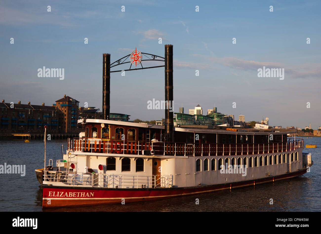 Ship 'Elizabethan' on the River Thames, London Stock Photo