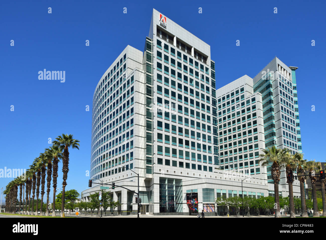 The Adobe Incorporated (ADBE) headquarters in Silicon Valley, San Jose CA Stock Photo