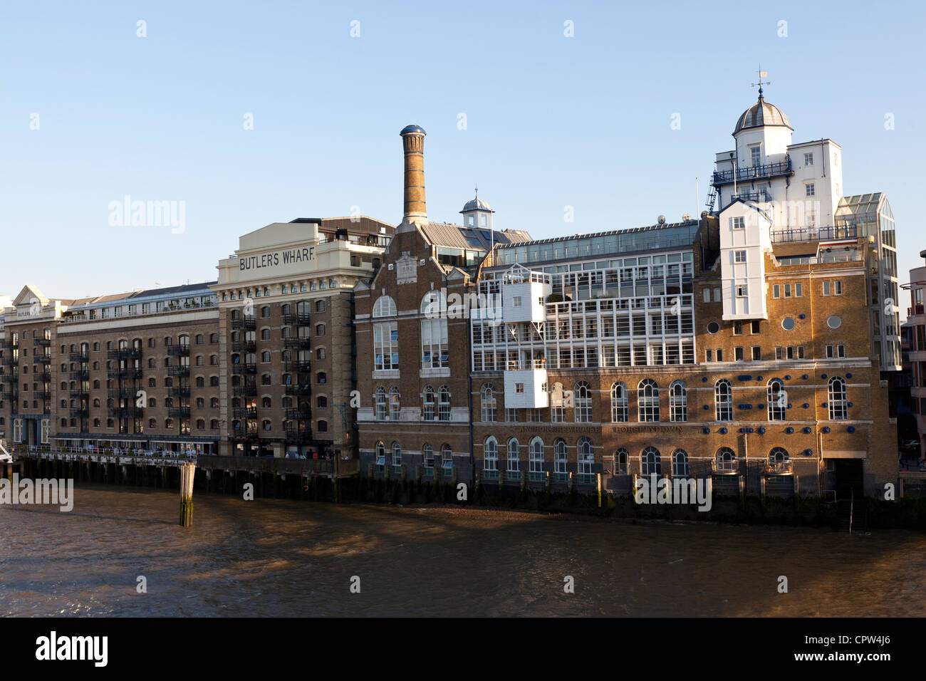 Butler's Wharf is an historic building on the south bank of the River Thames, London, UK. Stock Photo