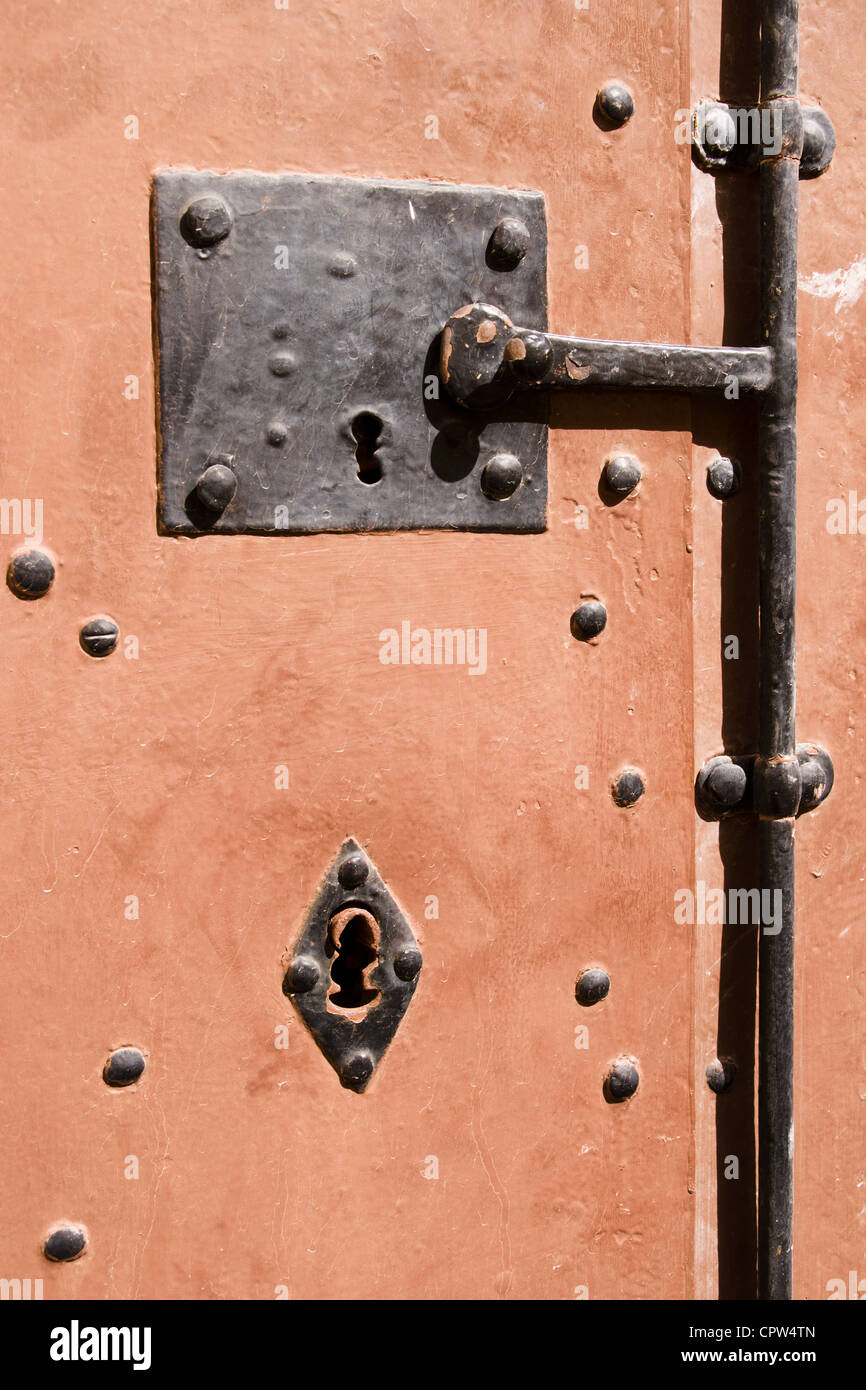 Old door lock, Victoria (Rabat), Gozo, Malta. Stock Photo