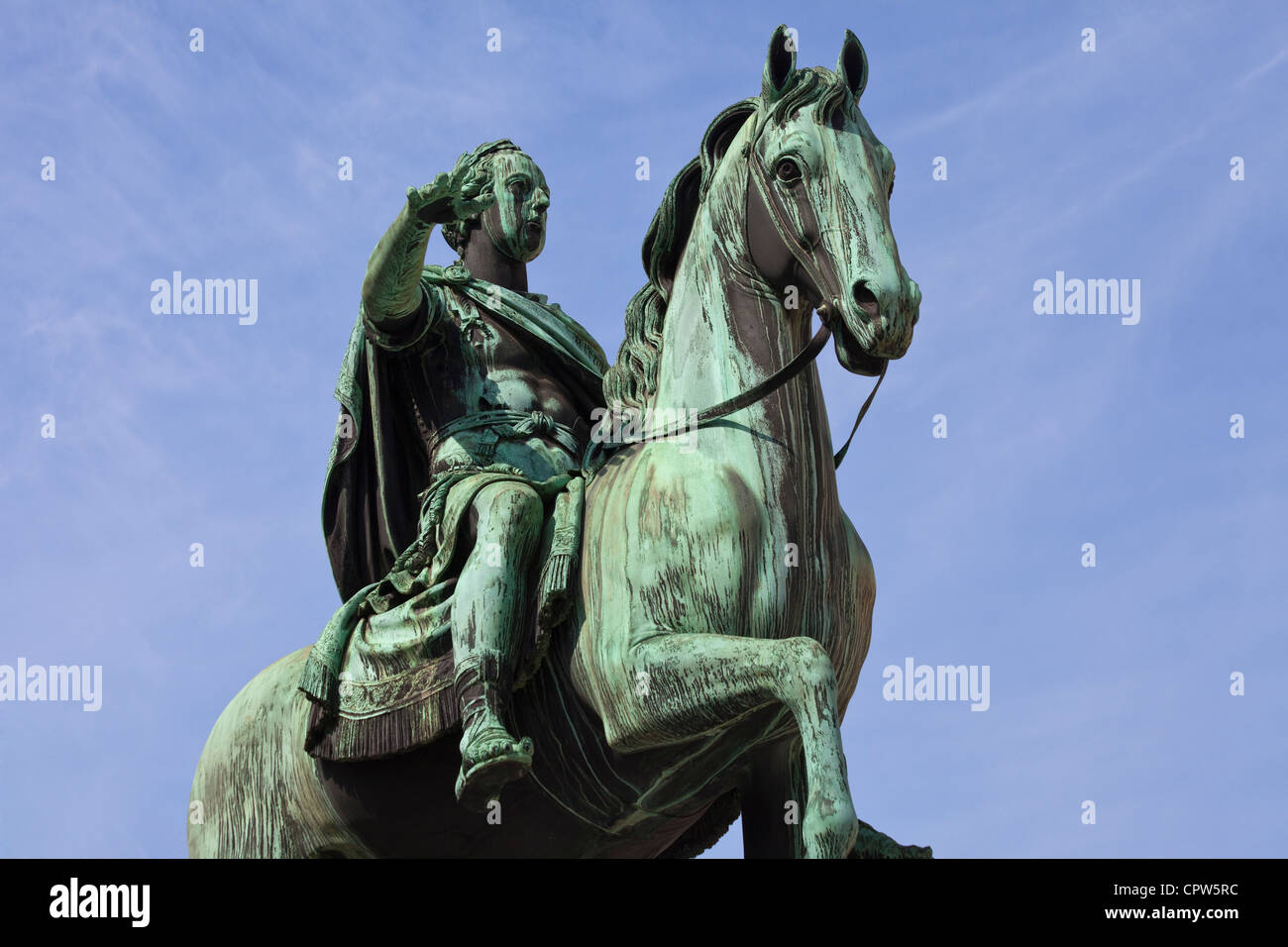 Equestrian Statue of Joseph the Second (1795-1806) by Franz Anton von Zauner (1746-1822) Bronze, Josefplatz, Vienna, Austria Stock Photo