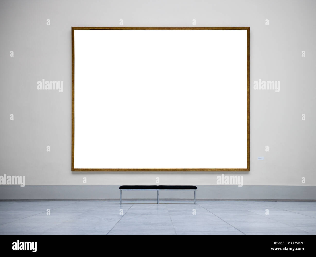 Blank picture frame in empty gallery Stock Photo