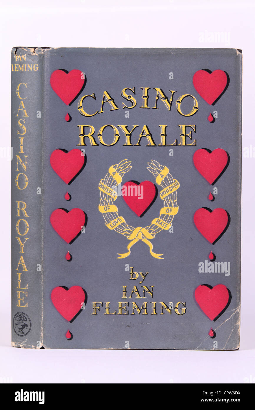 Ian Fleming Casino Royale Book Cover UK 1st Edition James Bond 007 Stock Photo