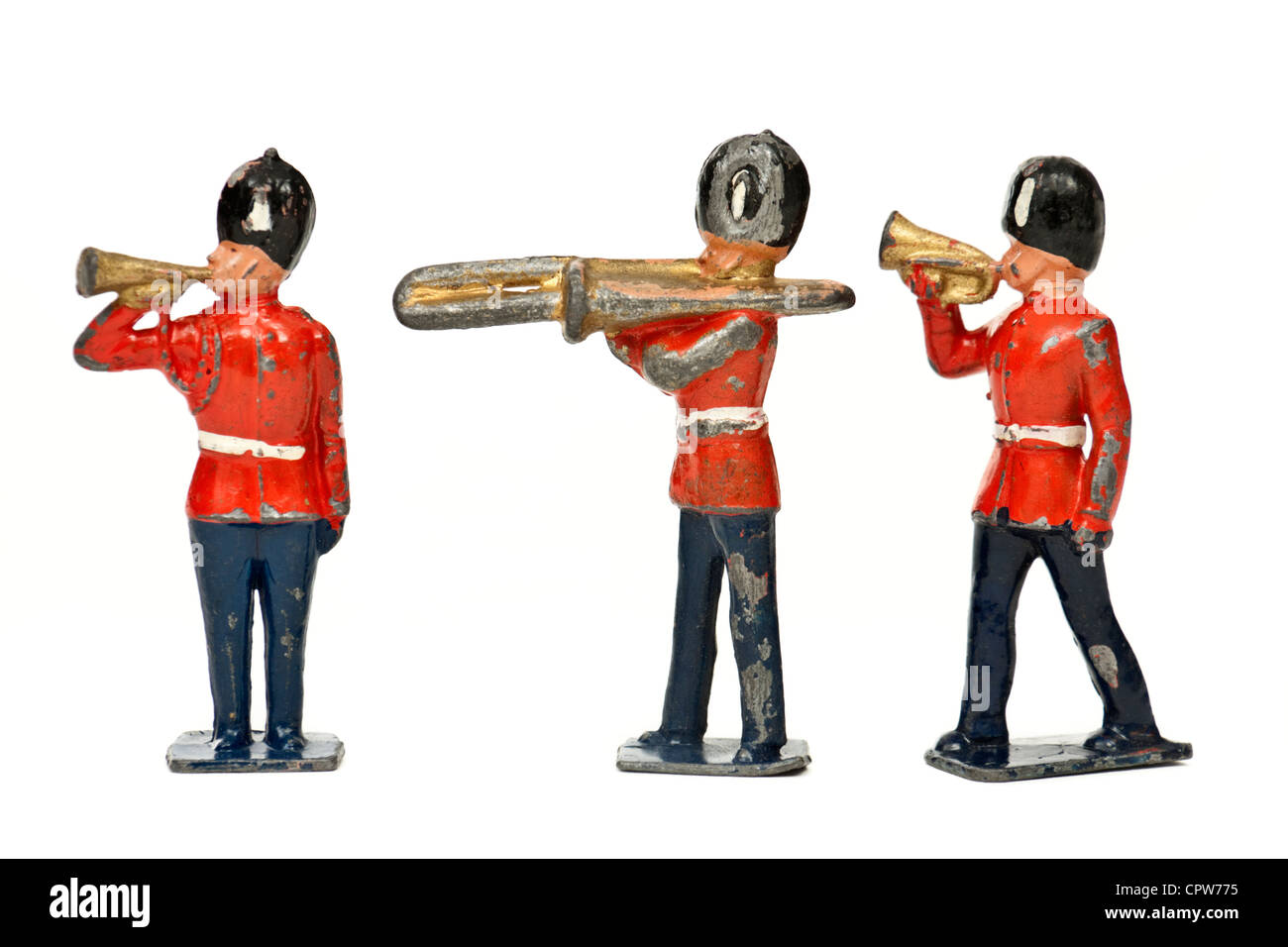 Vintage military brass band lead toy soldiers Stock Photo