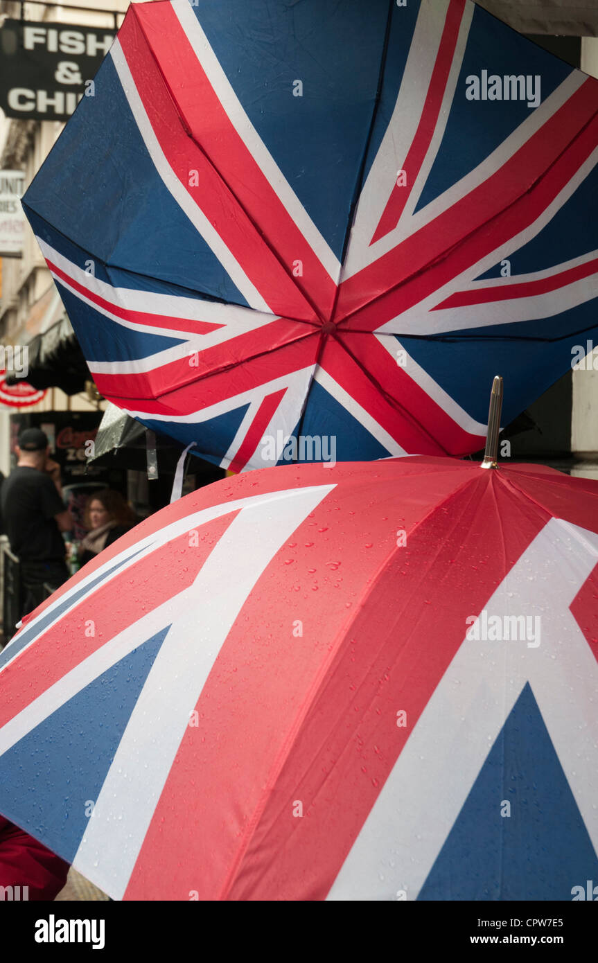 Queen's Diamond Jubilee umbrellas, London, 2012 Stock Photo Alamy