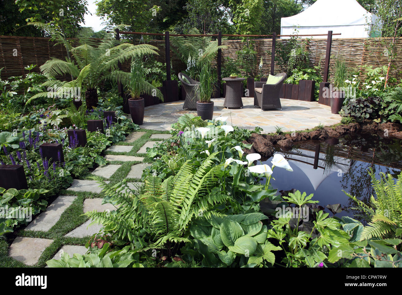 The Viking Garden Green Room, show garden by Frazer McDonogh for Bloom 2012, Dublin, Ireland's premier garden festival Stock Photo