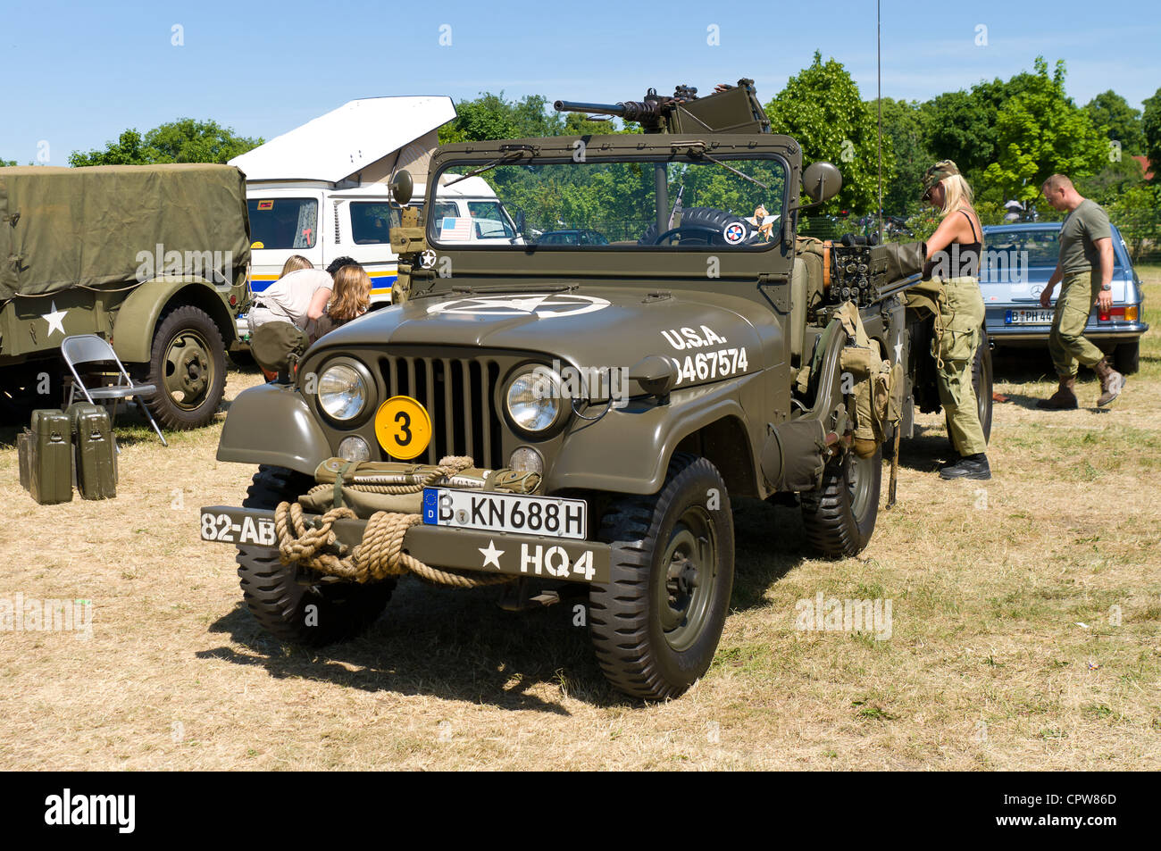 Car Willys M38A1 US Army Jeep Stock Photo