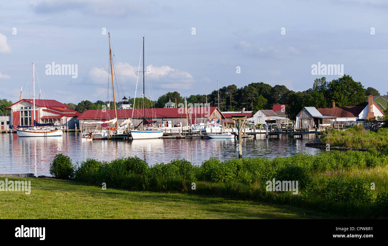 Yachts and boats in harbour of St Michaels on Chesapeake bay, Talbot County, Maryland, USA Stock Photo