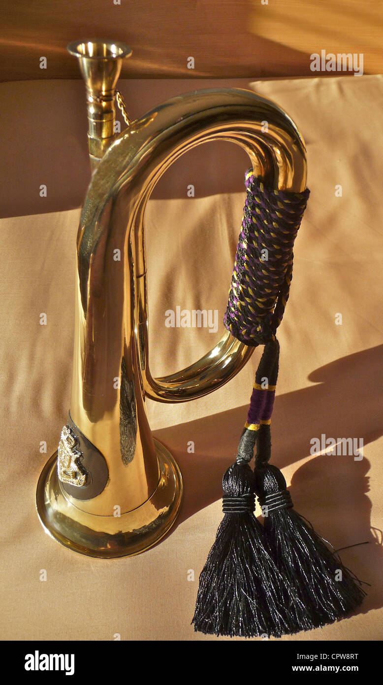 A traditional military army bugle Stock Photo Alamy