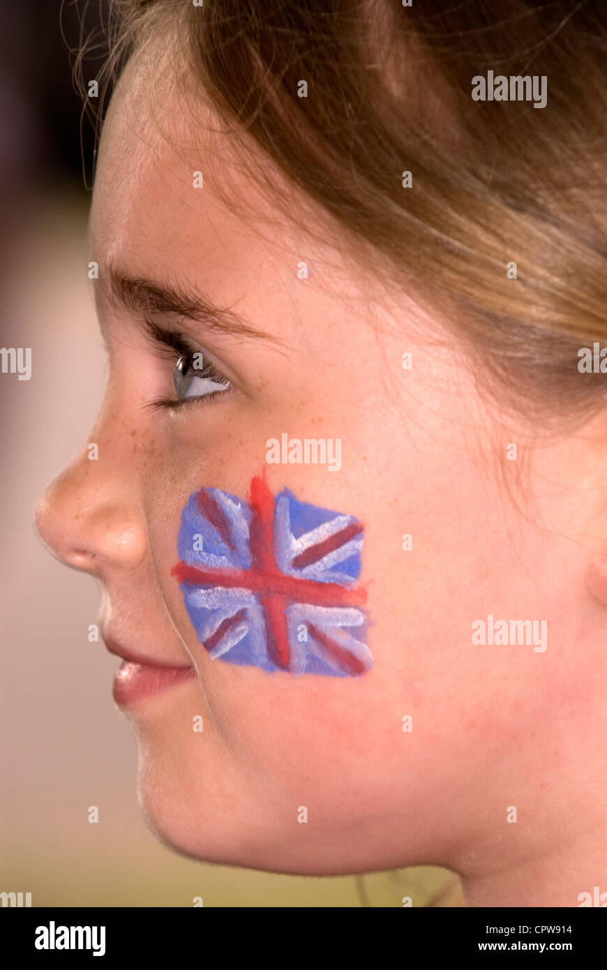 Union jack child face paint hires stock photography and images Alamy