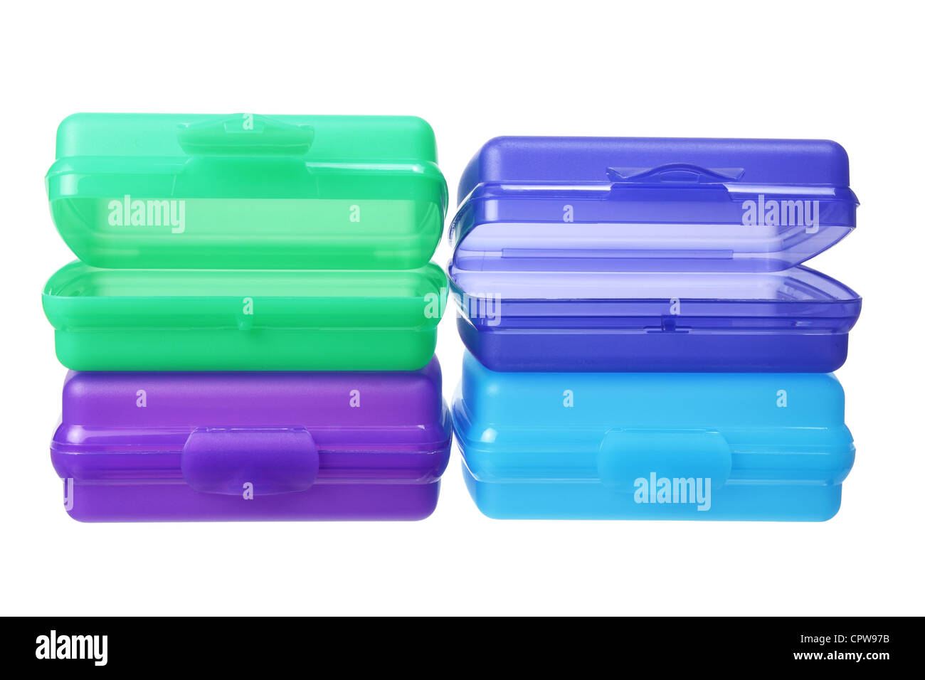Stacks of Plastic Containers Stock Photo - Alamy