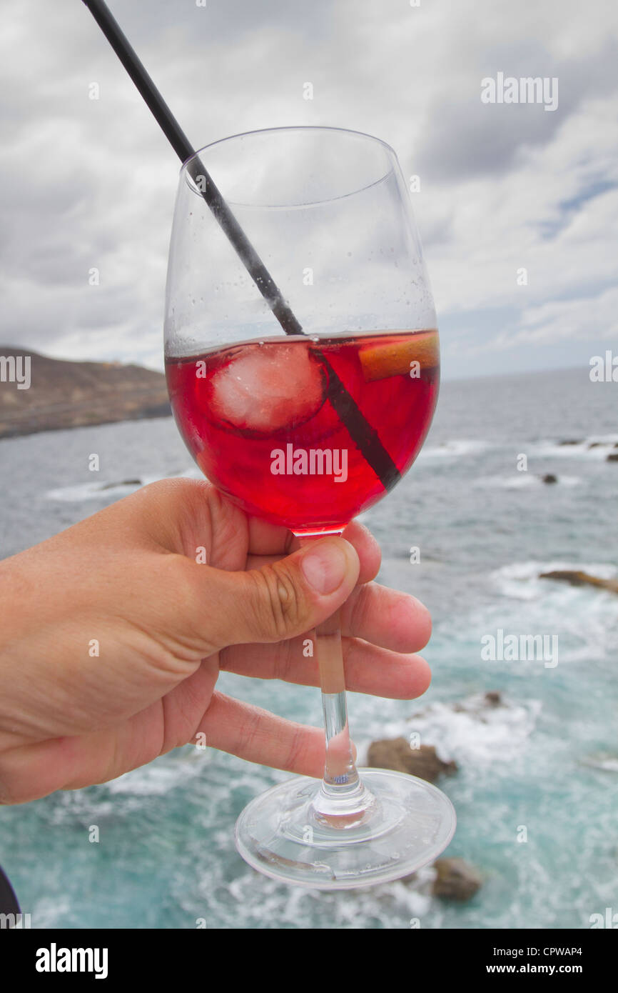 Red wine and lemonade Stock Photo