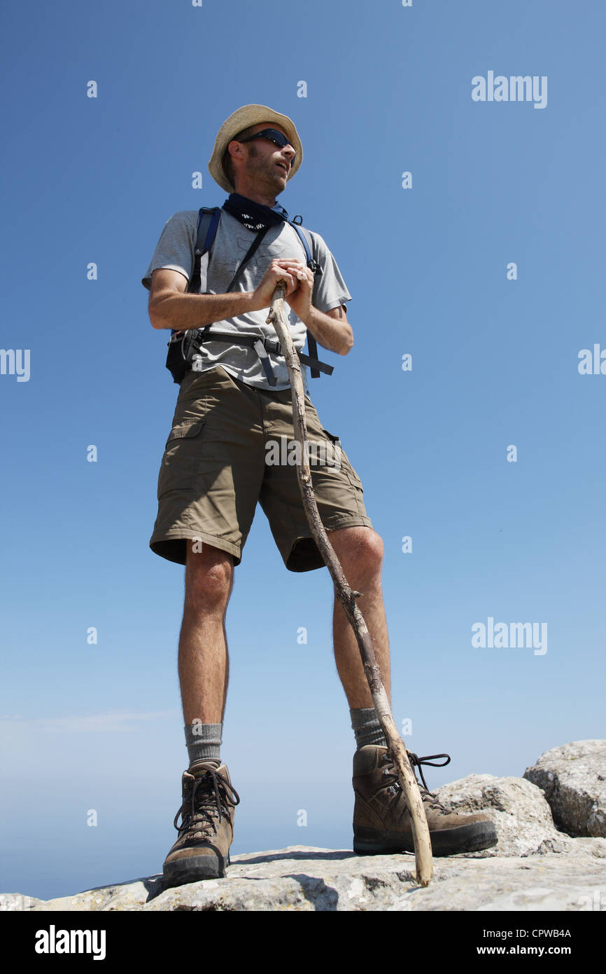 Mallorca, 20120526, Man in the mountain Stock Photo