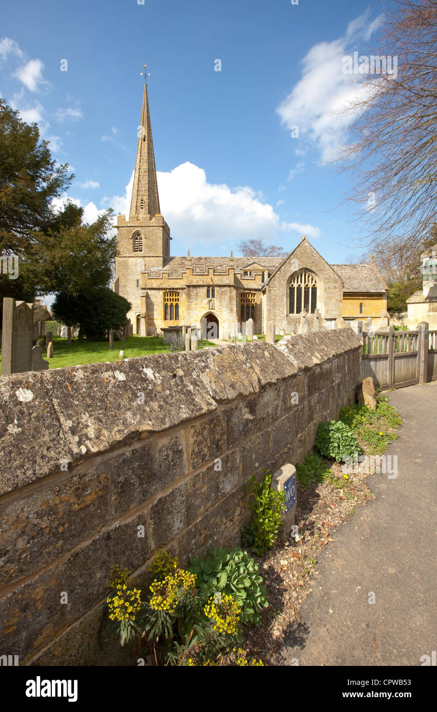 Church of St Michael and All Angels, Stanton, The Cotswolds, Gloucestershire, England, UK Stock Photo