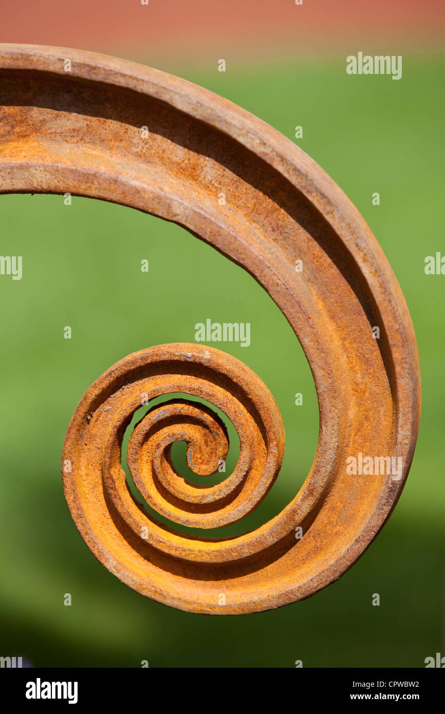 Spiral ornate Steel Sculpture, England, UK Stock Photo