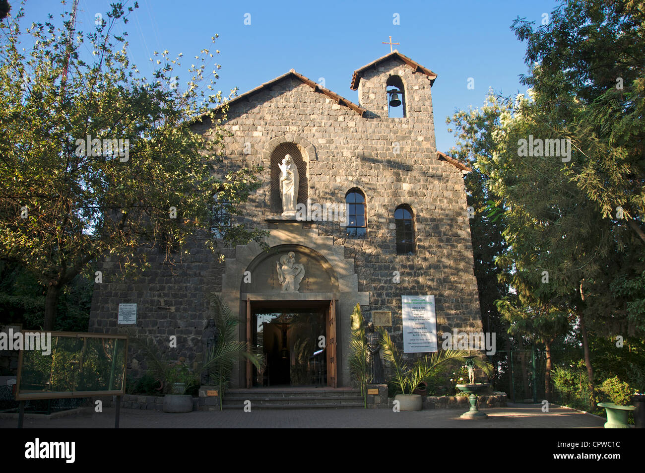 Cerro San Cristobal Chapel Santiago Chile Stock Photo