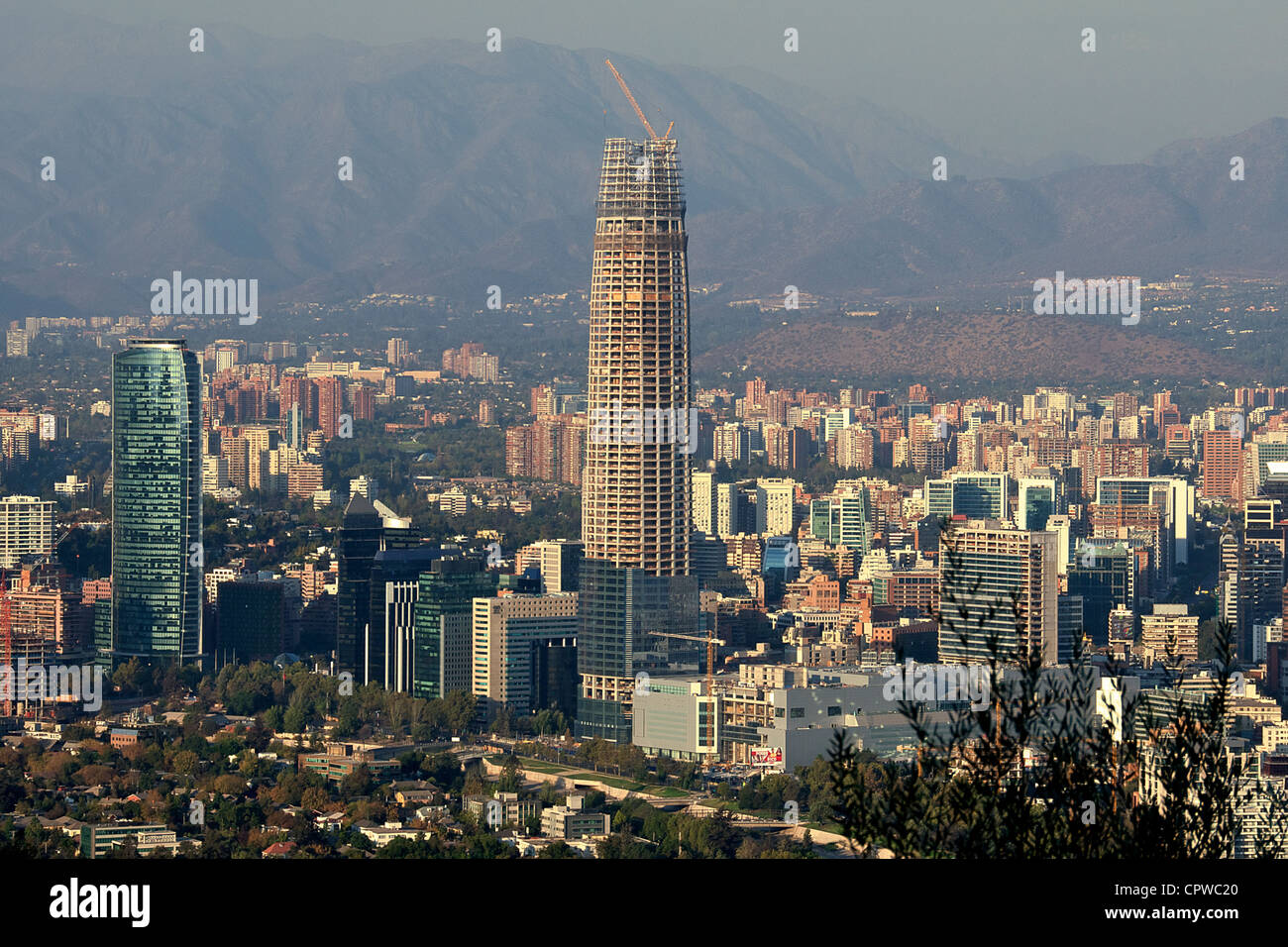 Gran Torre tallest building in South America Santiago Chile Stock Photo