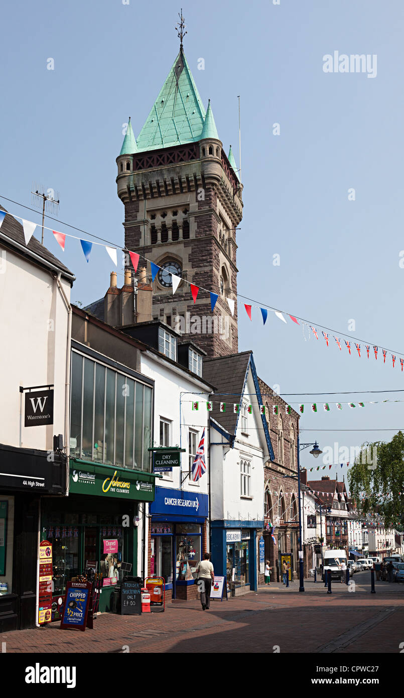 Shops and Market Hall, Abergavenny, Wales, UK Stock Photo Alamy