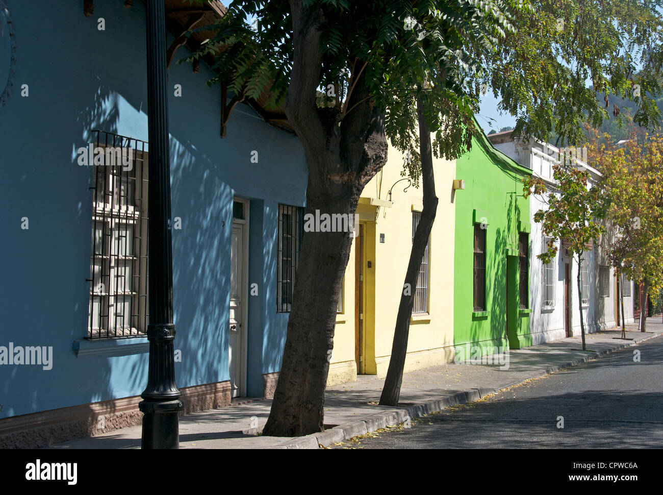 Typical houses Barrio Bellavista District Santiago Chile Stock Photo