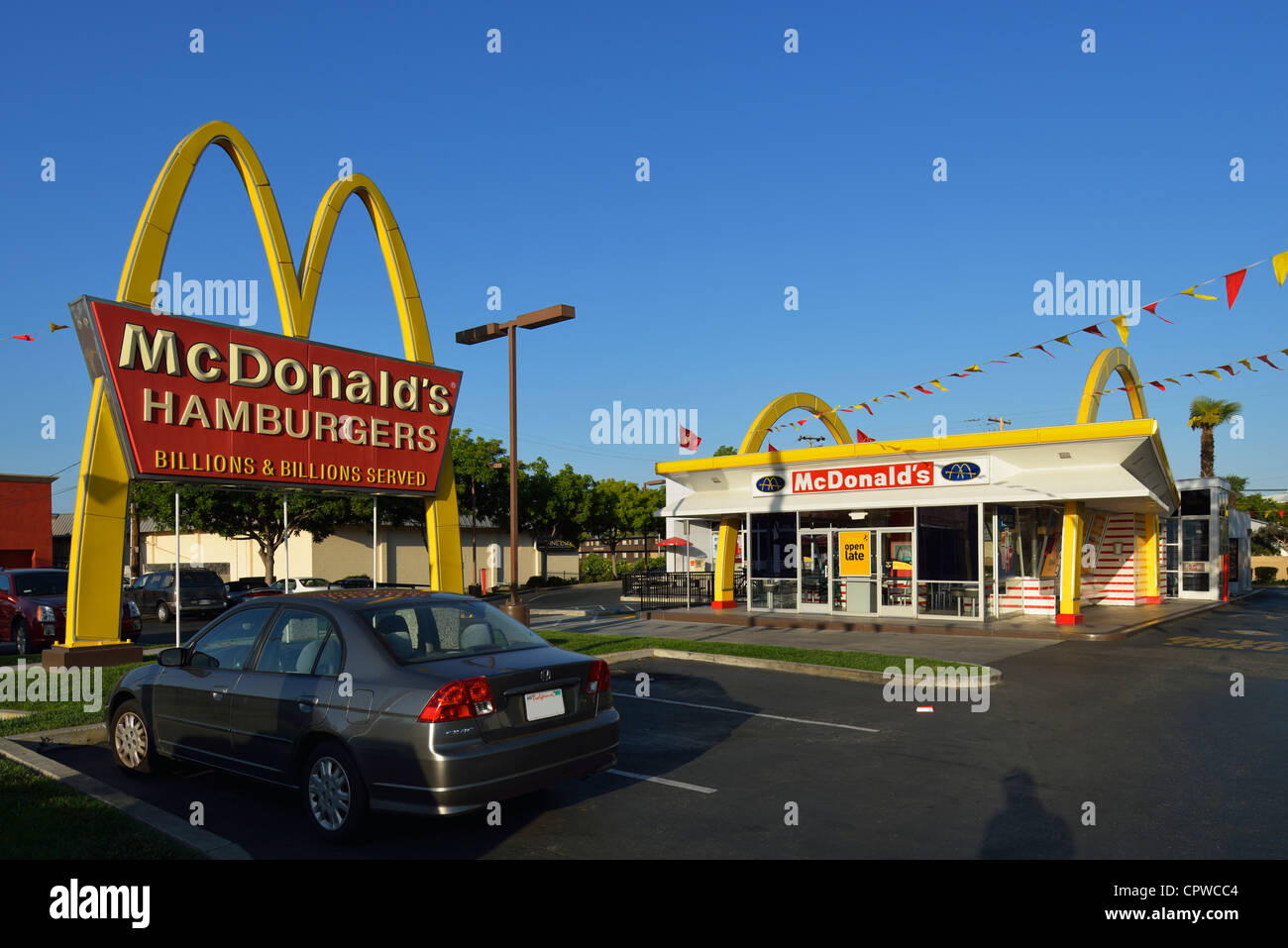 The second but last McDonalds restaurant in original design from 1960 still in operation, San Jose CA Stock Photo