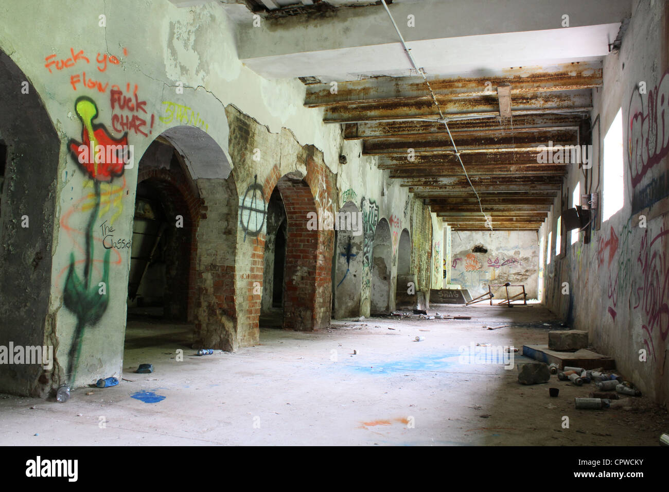 abandon building interior Stock Photo