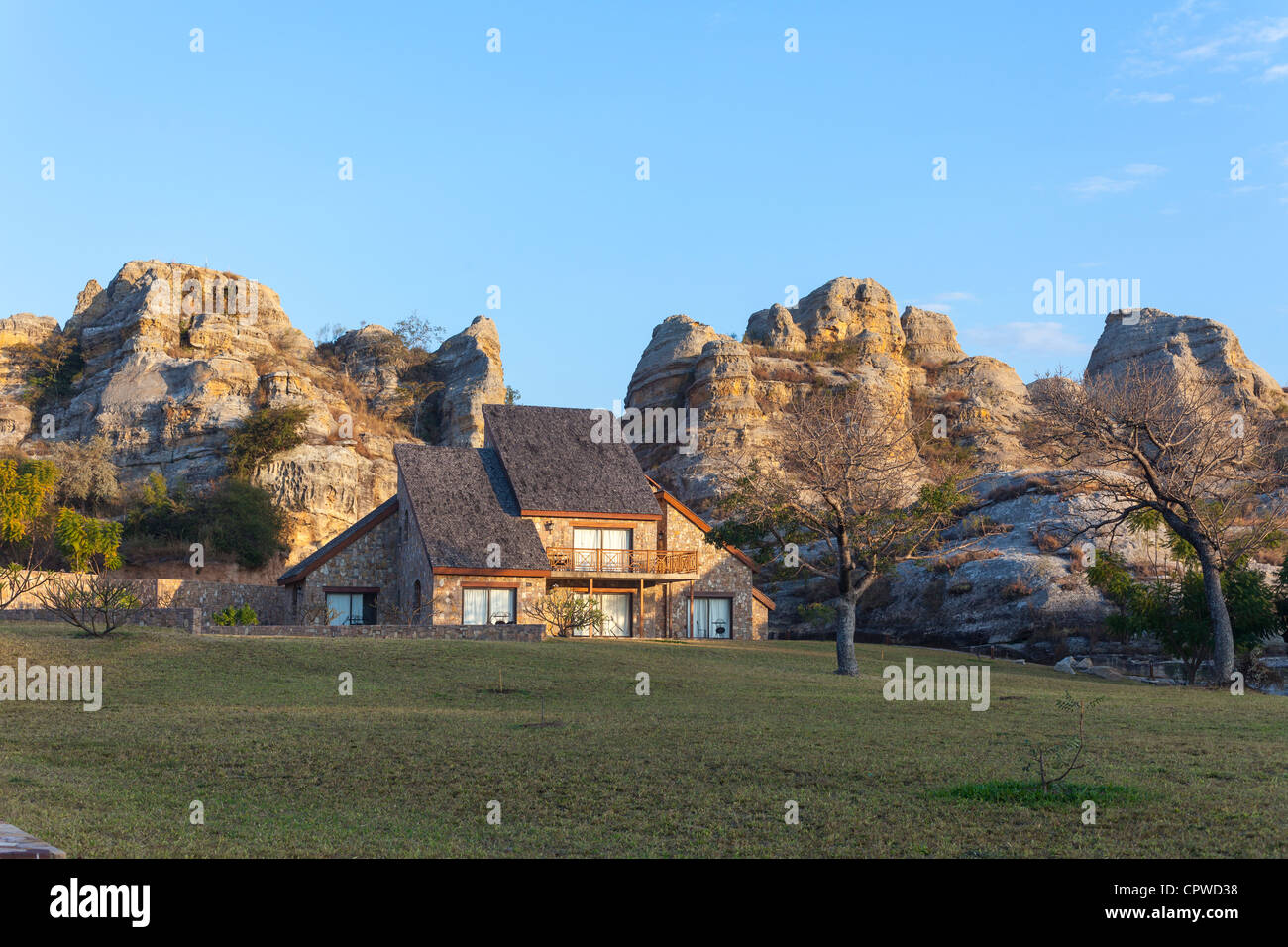 guest accommodation in Le Relais de la Reine, luxury hotel, Ranohira, near Isalo National Park, Madagascar Stock Photo