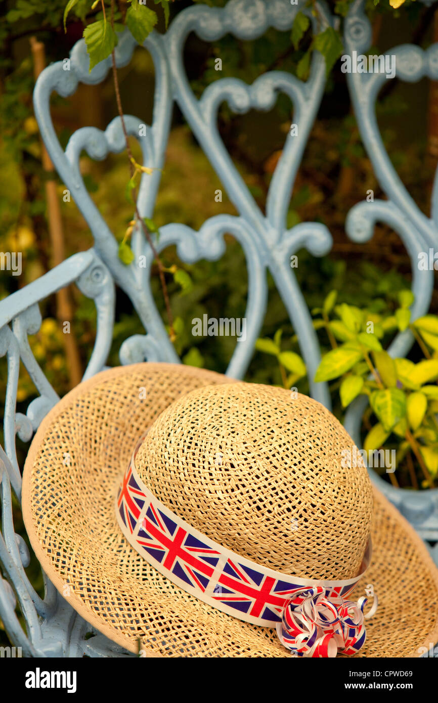 Lady's straw hat with Union Jack band 