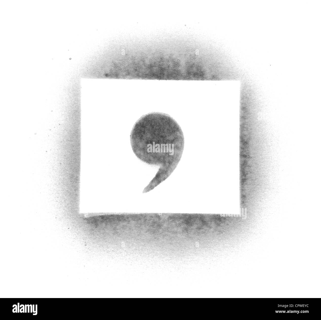 Stencil symbols in spray paint comma Stock Photo Alamy