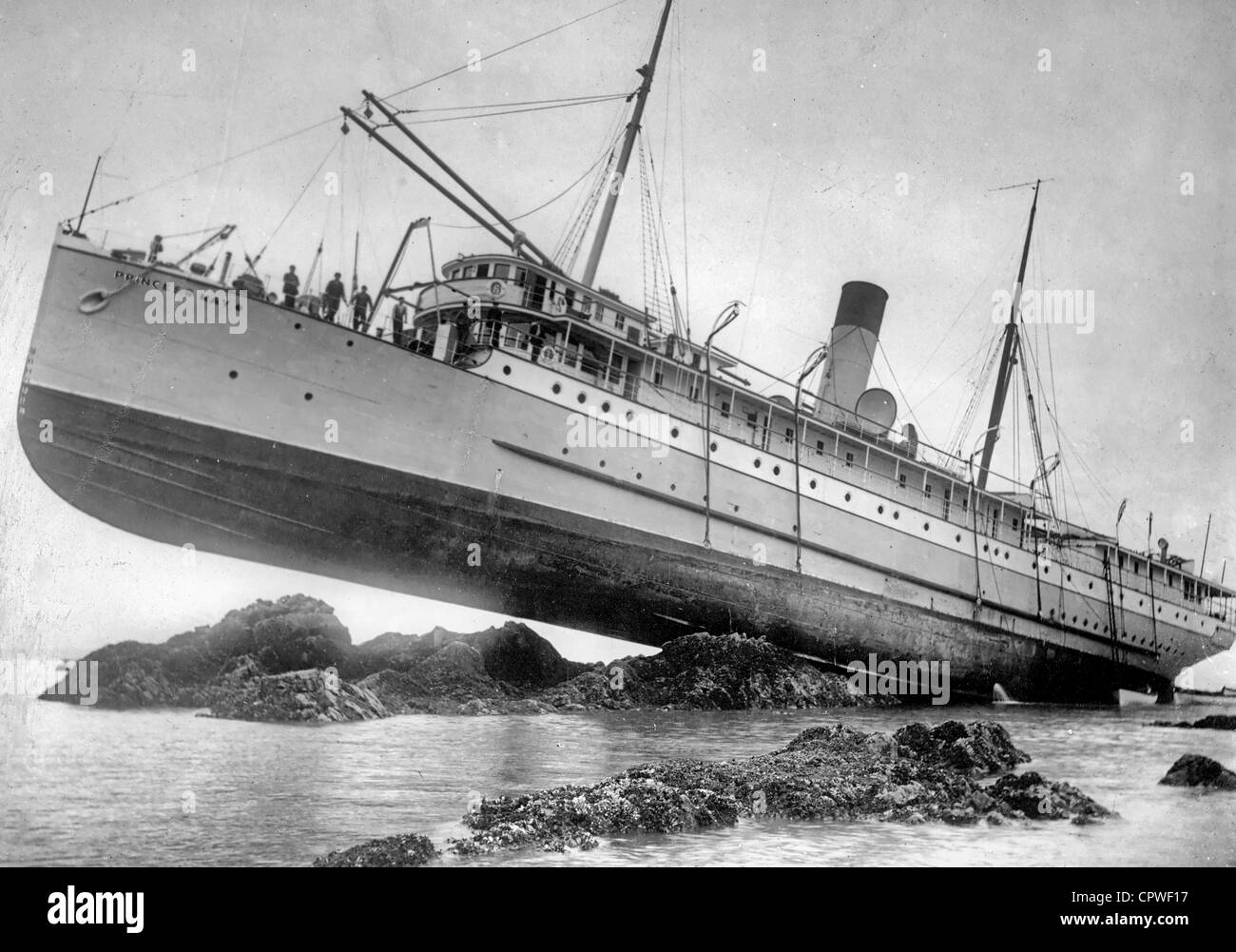 S.S. Princess May wrecked on August 5, 1910, Sentinel Island, Alaska Stock Photo