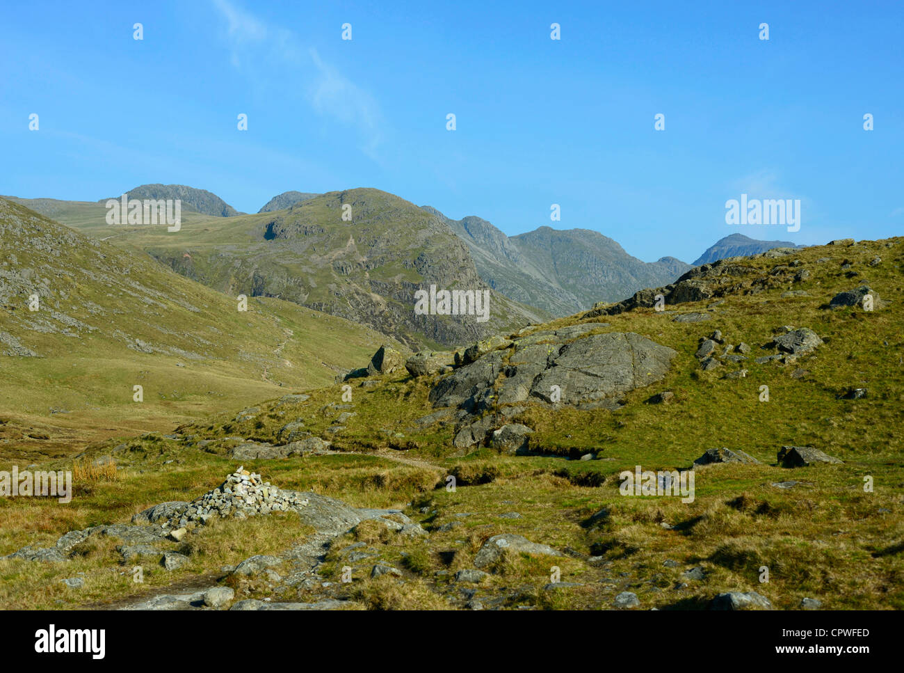 Crinkle Crags, Great Knott and Bowfell. Lake District National Park