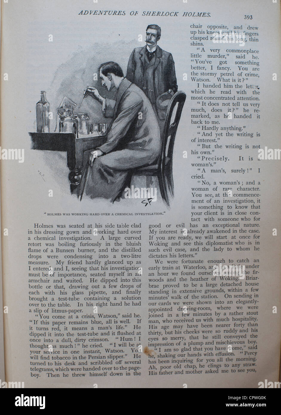 Sherlock Holmes and Dr Watson Strand magazine 1893 Stock Photo