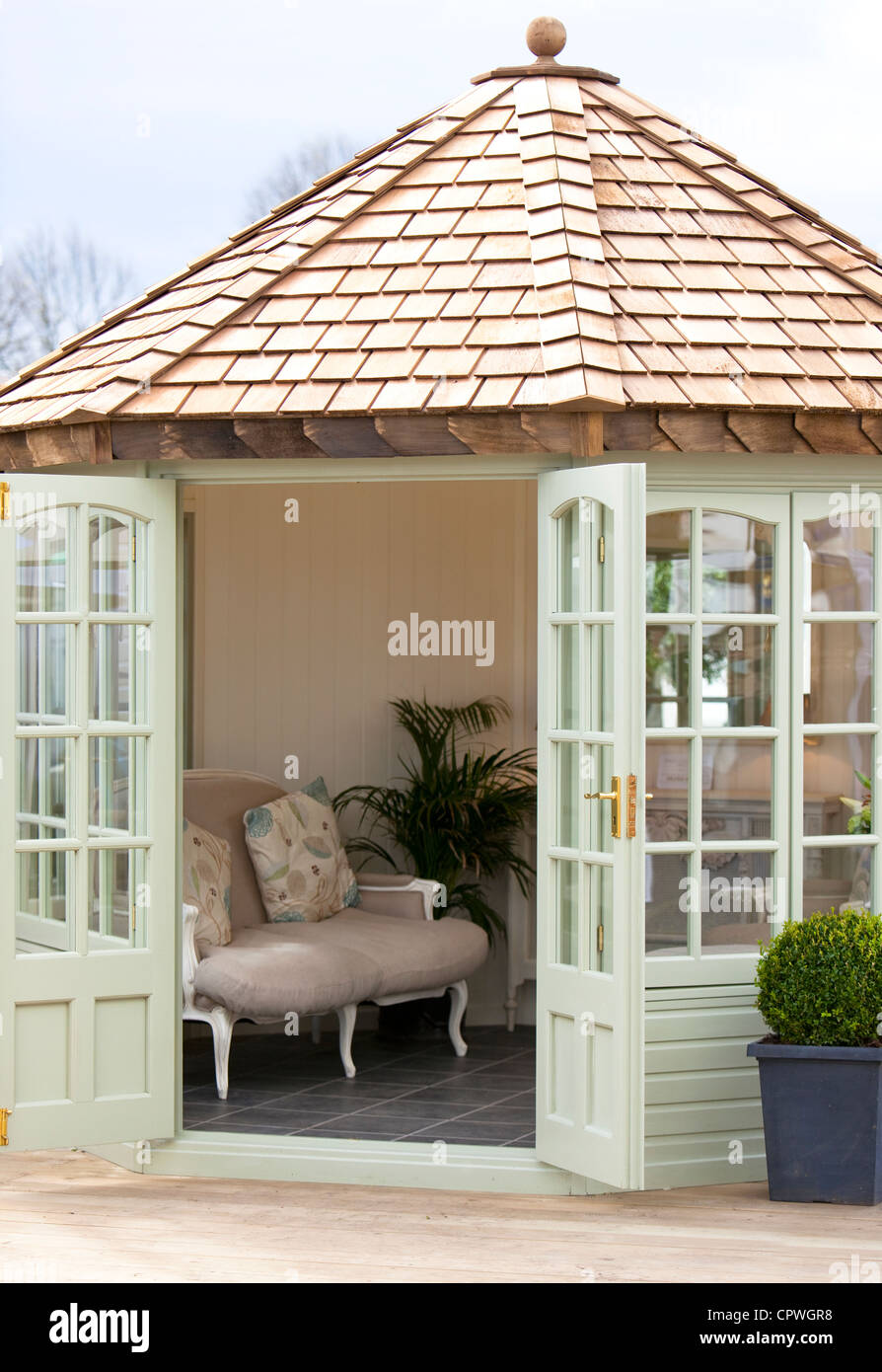 Garden summer house, England, UK Stock Photo