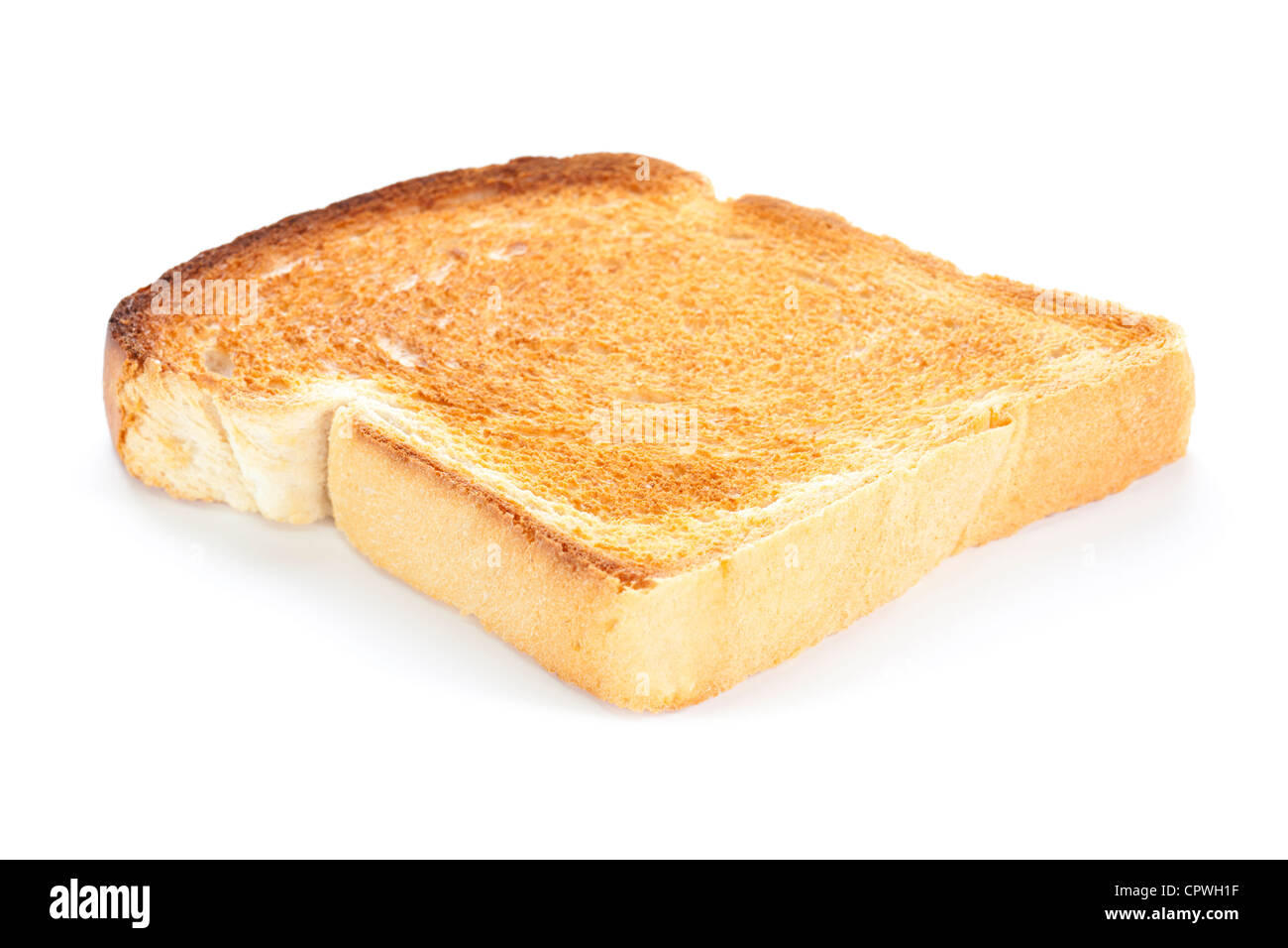 A single slice of white toast. Stock Photo