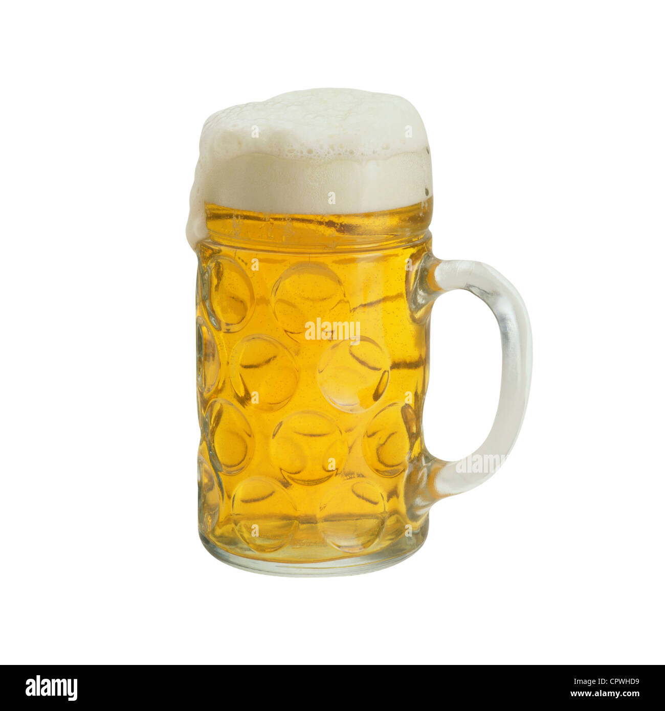 half full glass beer tankard Stock Photo