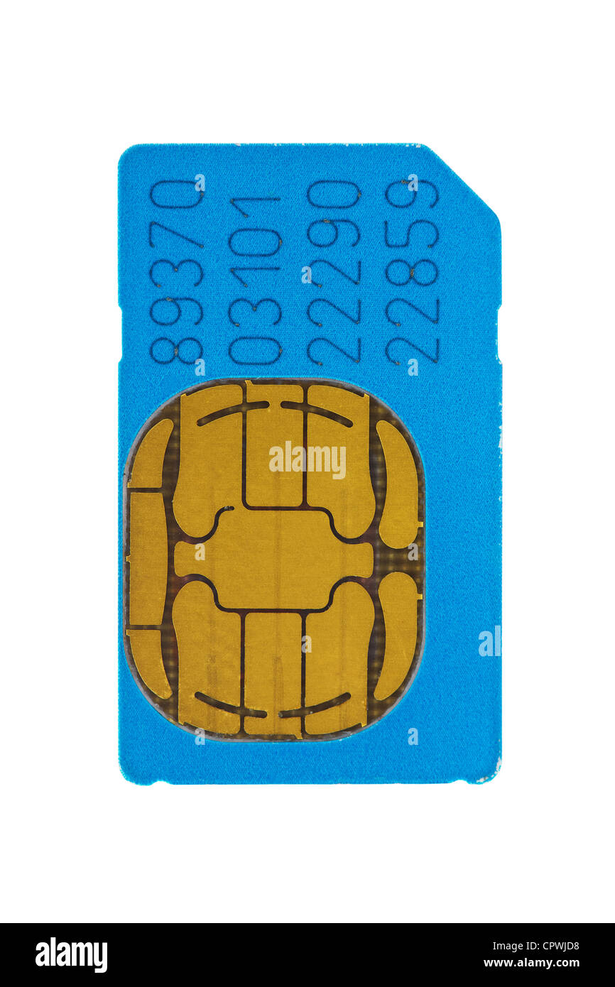 blue gsm phone sim card isolated on white background Stock Photo Alamy
