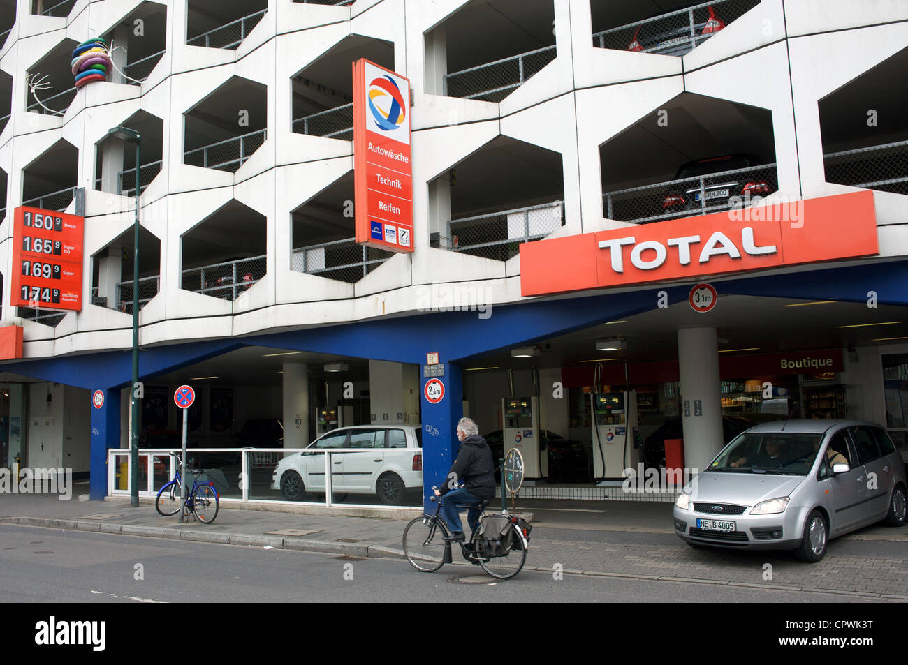 Total petrol station Düsseldorf Germany Stock Photo