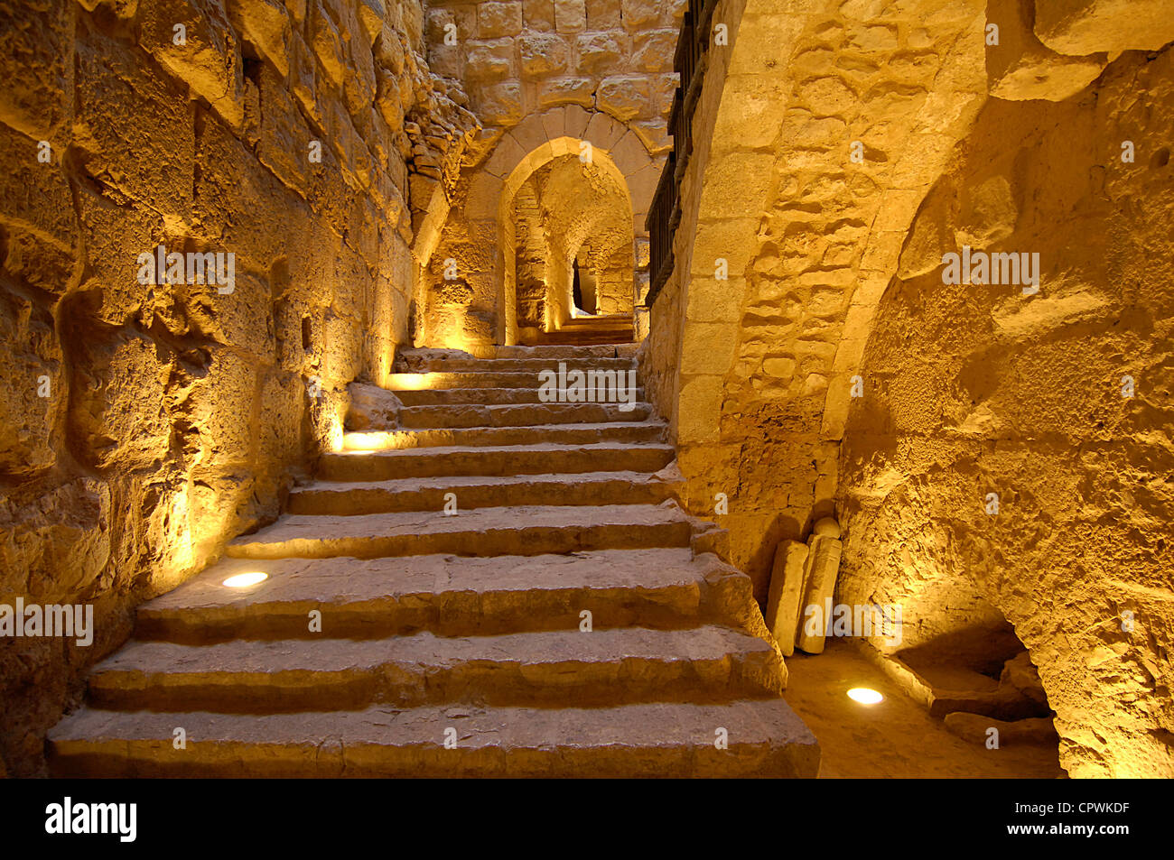 Asia Jordan Ajloun Castle of  Ar Rabad Stock Photo