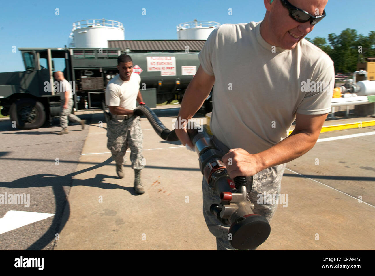 Master Sgt. George Poole and Staff Sgt. Louis Stacks, from the 169th ...
