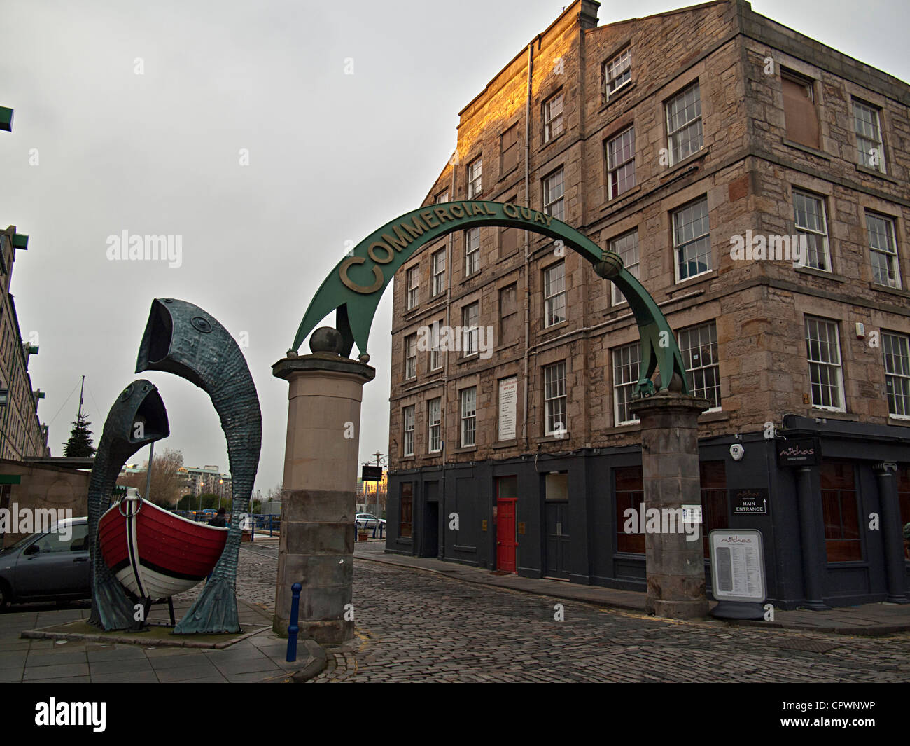 Comercial quay in leith district Stock Photo