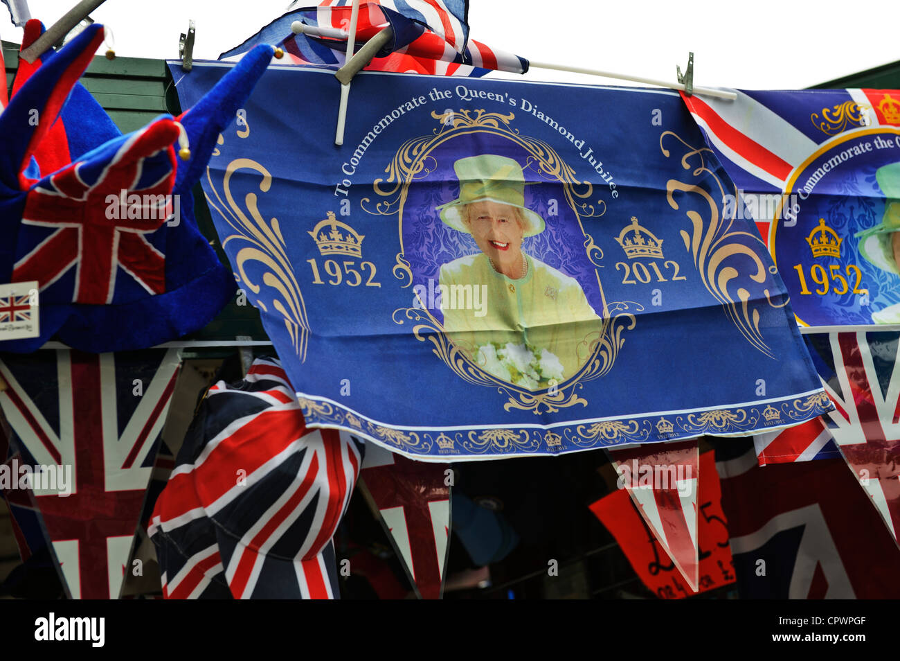 Flag to commemorate Queen Elizabeth 2 Diamond Jubilee, London, England