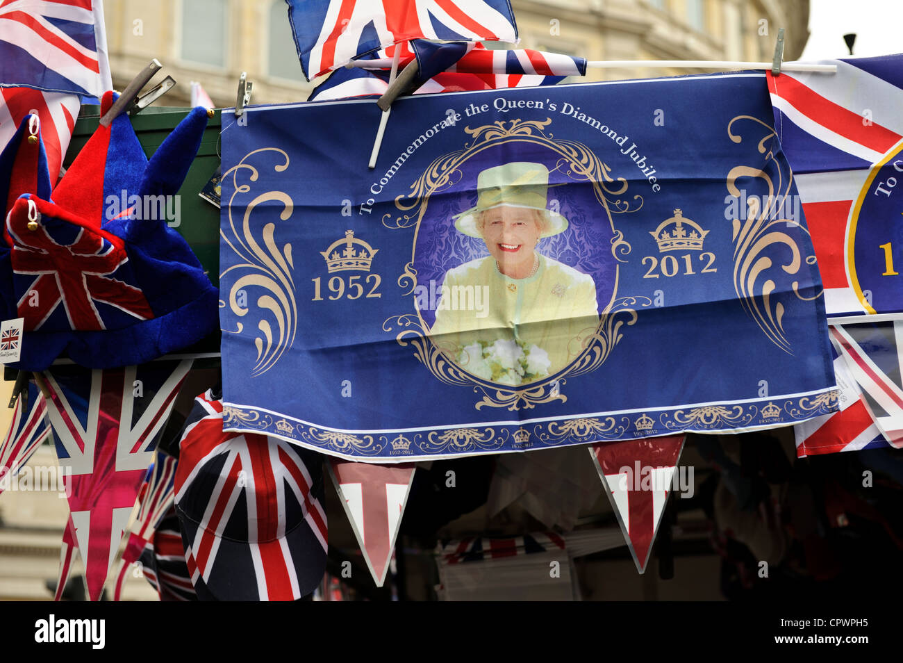 Flag to commemorate Queen Elizabeth 2 Diamond Jubilee, London, England