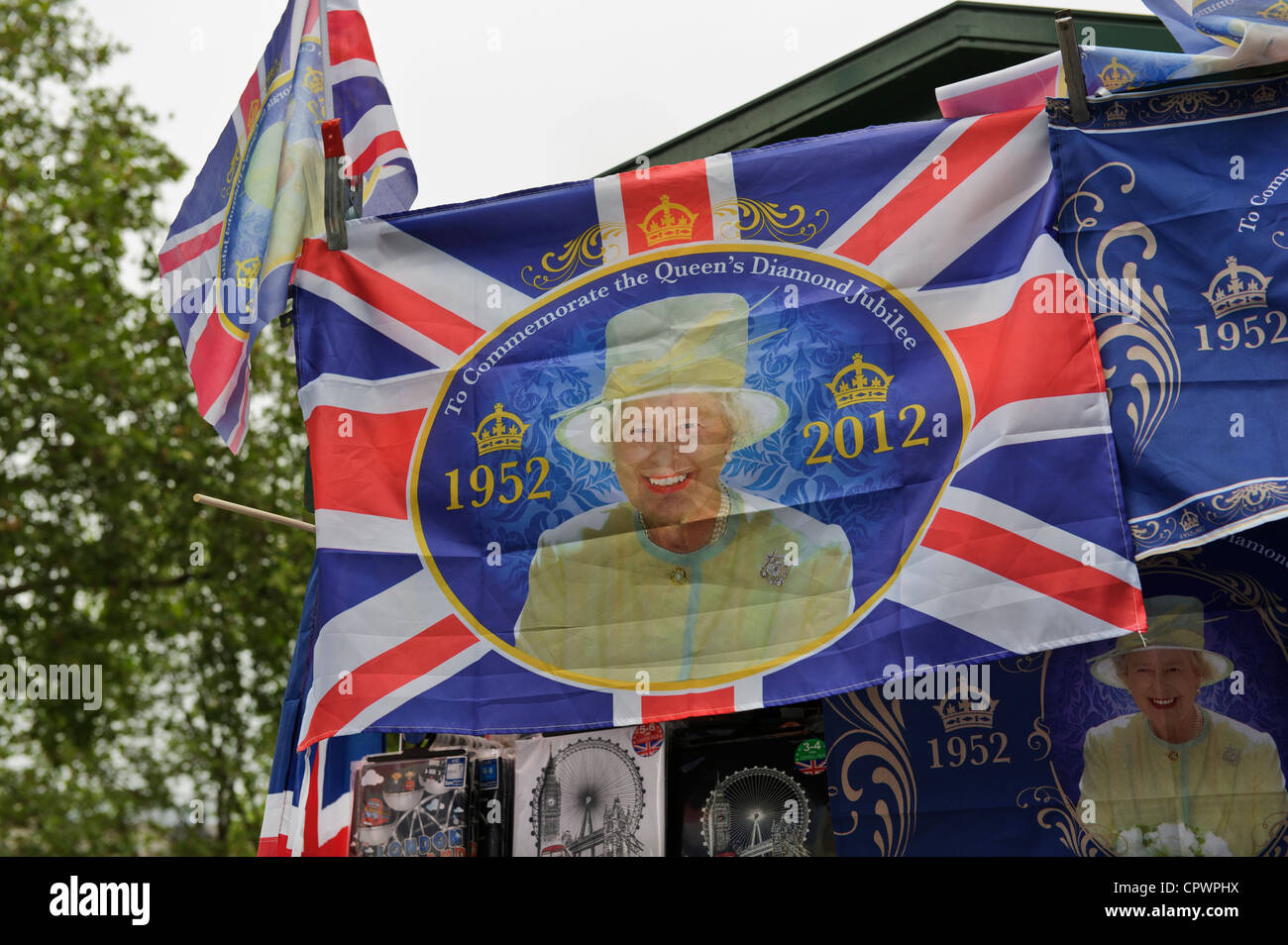 Flag to commemorate Queen Elizabeth 2 Diamond Jubilee, London, England