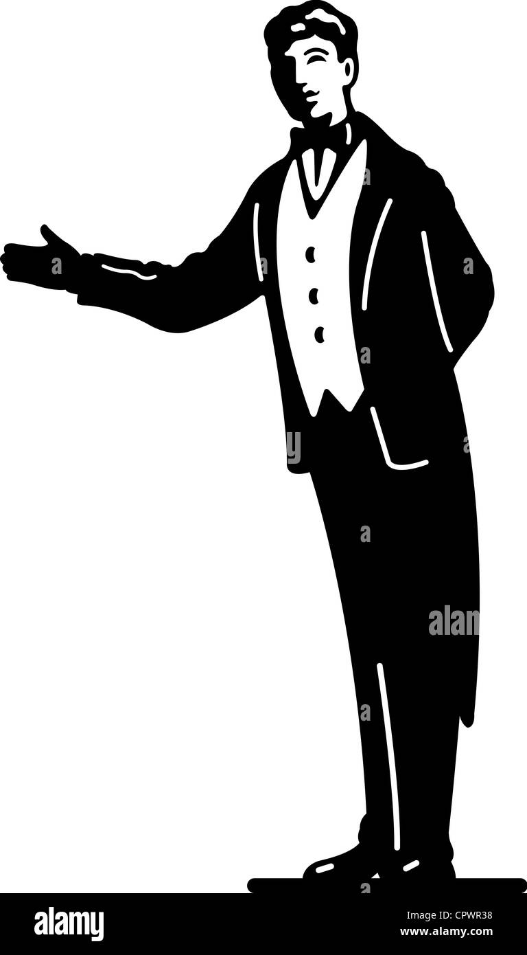 A butler in black and white Stock Photo - Alamy