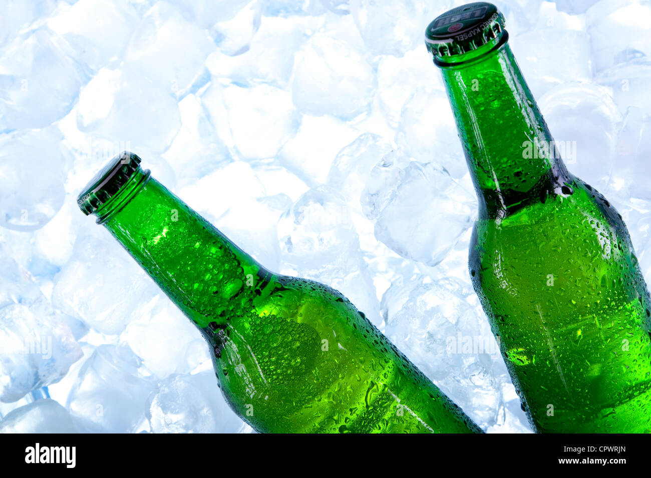 Cold beer in ice Stock Photo Alamy