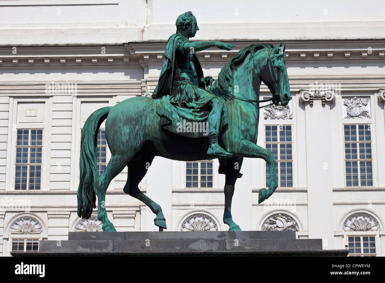 Equestrian statue of the Emperor Joseph II by Franz Anton Zauner, Vienna Stock Photo