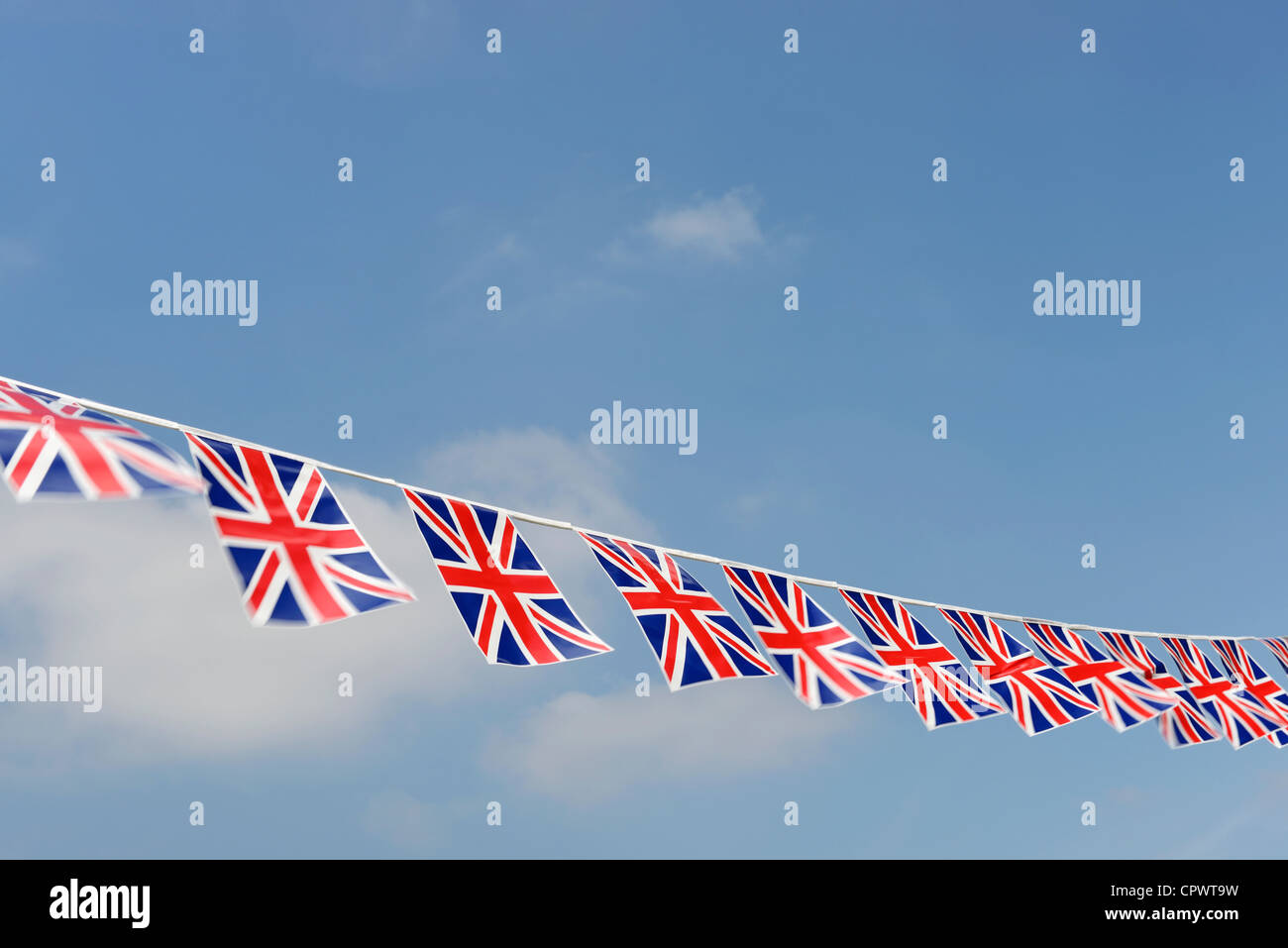 UK Union Jack flag bunting Stock Photo
